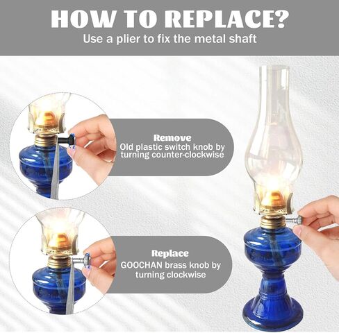 4 Packs Lamp Switch Knob,Turn On/Off Brass Light Switch Knob Replacement Lamp Knobs Replacement Lamps Turn On/Off Metal Lamps Switches Knobs Twist Switches for Universal Light Socket in Saudi Arabia