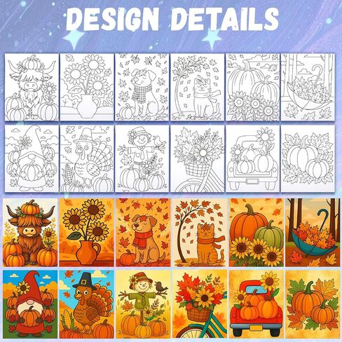 12PCS 8x10IN Pre Drawn Canvas to Paint for Adults Halloween Paint Party in Saudi Arabia
