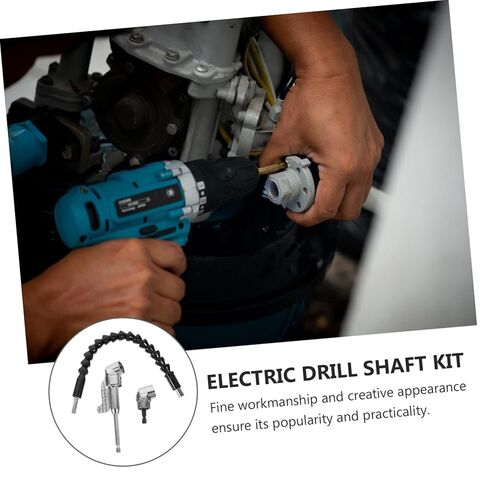 طقم حامل البراغي البراغي تمديد الحفر اليدوية - عمود مرن للحفر الكهربائي ، 14.00x4.50x2.50 سم ، والفضة والبلاستيك in Kuwait