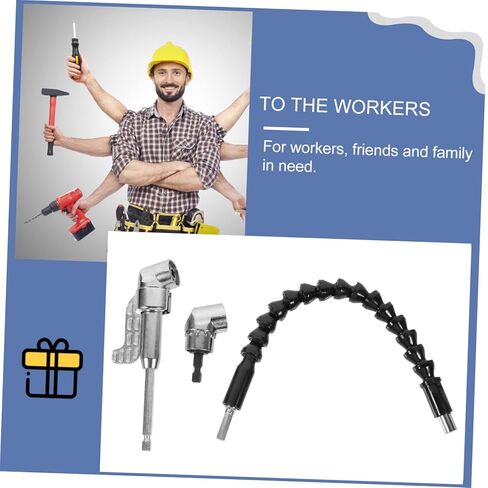 طقم حامل البراغي البراغي تمديد الحفر اليدوية - عمود مرن للحفر الكهربائي ، 14.00x4.50x2.50 سم ، والفضة والبلاستيك in Kuwait