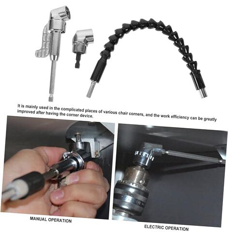 طقم حامل البراغي البراغي تمديد الحفر اليدوية - عمود مرن للحفر الكهربائي ، 14.00x4.50x2.50 سم ، والفضة والبلاستيك in Kuwait