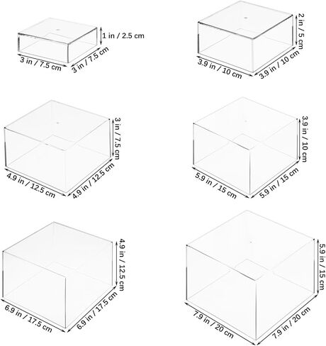 Cabilock 6PCS Clear Acrylic Dessert Table Stands Decorative Cake Holders Buffet Risers Pastry Display Racks for Tea Party Birthday Wedding Baby Shower in Saudi Arabia