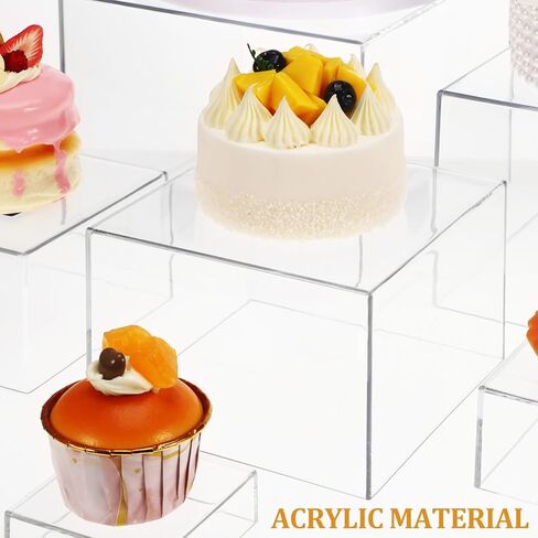 Cabilock 6PCS Clear Acrylic Dessert Table Stands Decorative Cake Holders Buffet Risers Pastry Display Racks for Tea Party Birthday Wedding Baby Shower in Saudi Arabia