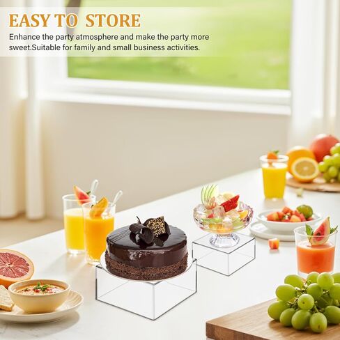 Cabilock 6PCS Clear Acrylic Dessert Table Stands Decorative Cake Holders Buffet Risers Pastry Display Racks for Tea Party Birthday Wedding Baby Shower in Saudi Arabia