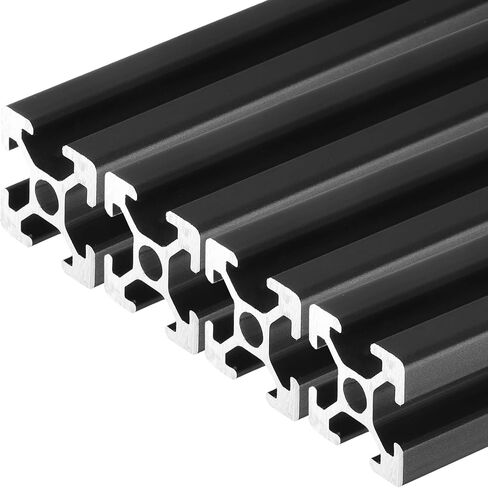 uxcell 4 Pcs t Slot 2020 Aluminum Extrusion Profile 100mm 4 inch, European Standard Anodized Black Linear Rail Extrusion Frame for 3D Printer, CNC Machine in Saudi Arabia