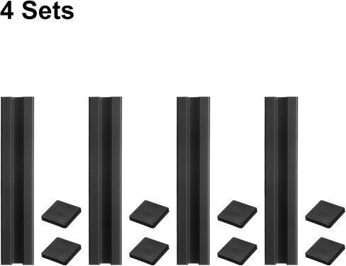 uxcell 4 pcs t slot 2020 ملف تعريف الألومنيوم 100 مم 4 بوصة ، إطار بثق السكك الحديدية الخطي الأسود القياسي الأوروبي للطابعة ثلاثية الأبعاد ، آلة CNC in Kuwait