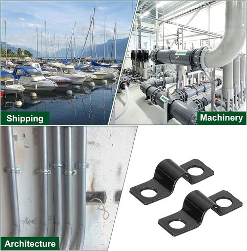 uxcell 100Pcs U-Shaped Pipe Clamp, 1/4 Inch(6mm) 2 Hole U-Tube Strap Clamp Heavy Duty Connector Bracket for Conduit Cables Wire Cord, Black in Saudi Arabia