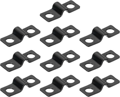 uxcell 100Pcs U-Shaped Pipe Clamp, 1/4 Inch(6mm) 2 Hole U-Tube Strap Clamp Heavy Duty Connector Bracket for Conduit Cables Wire Cord, Black in Saudi Arabia