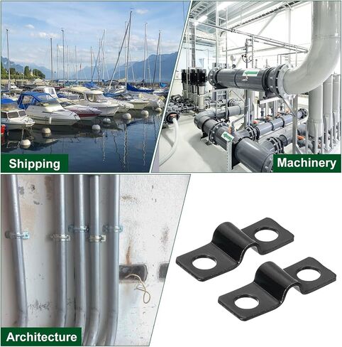 uxcell 100Pcs U-Shaped Pipe Clamp, 1/4 Inch(6mm) 2 Hole U-Tube Strap Clamp Heavy Duty Connector Bracket for Conduit Cables Wire Cord, Black in Saudi Arabia
