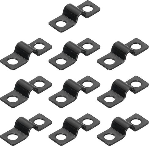 uxcell 100Pcs U-Shaped Pipe Clamp, 1/4 Inch(6mm) 2 Hole U-Tube Strap Clamp Heavy Duty Connector Bracket for Conduit Cables Wire Cord, Black in Saudi Arabia