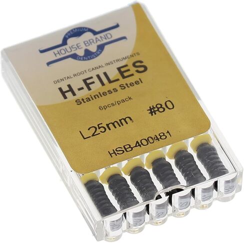 400481 HSB Hedstrom Files Indodontic Files Stainless Steel 25mm #80 Black 6/PK in Saudi Arabia