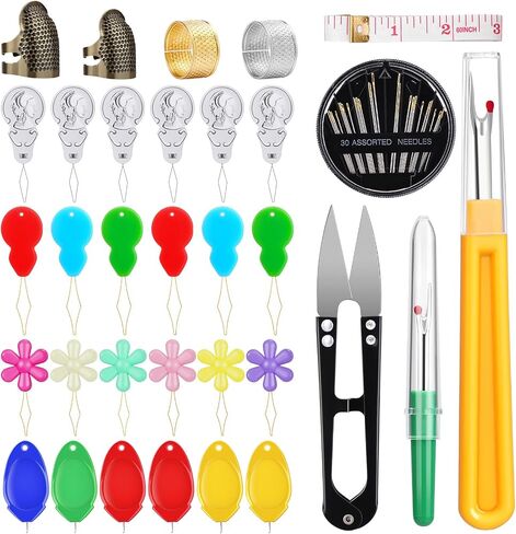 kaqrhft needle threaders ، 24 pcs eedle threader kit لخياطة اليد ، 4 أنواع أداة threadle إبرة بسيطة لعمل الإبرة ، آلة الخياطة ، خيط التطريز مع صندوق تخزين واضح in Kuwait