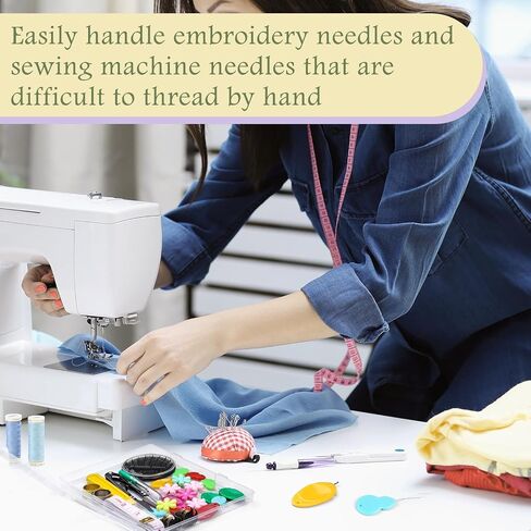 kaqrhft needle threaders ، 24 pcs eedle threader kit لخياطة اليد ، 4 أنواع أداة threadle إبرة بسيطة لعمل الإبرة ، آلة الخياطة ، خيط التطريز مع صندوق تخزين واضح in Kuwait