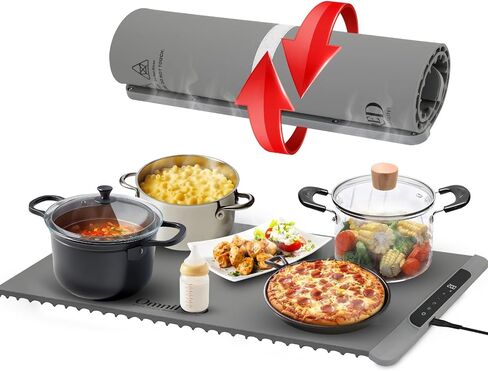 Food Warming Mat with 10 Level Temperature– Foldable Silicone Heating Pad for Buffet, Countertop, Kitchen, and Food Prep – Electric Food Warmer Tray and Heat Mat – Warming Mat for Food Extra Large in Saudi Arabia
