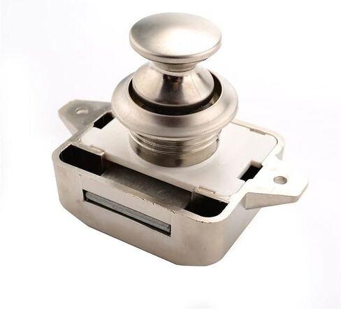 26mm Camper Car Push Lock Diameter RV Caravan Boat Motor Home Cabinet Drain Arching Locks for Furniture 1pcs (Color: Chrome) in Saudi Arabia