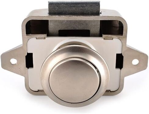26mm Camper Car Push Lock Diameter RV Caravan Boat Motor Home Cabinet Drain Arching Locks for Furniture 1pcs (Color: Chrome) in Saudi Arabia
