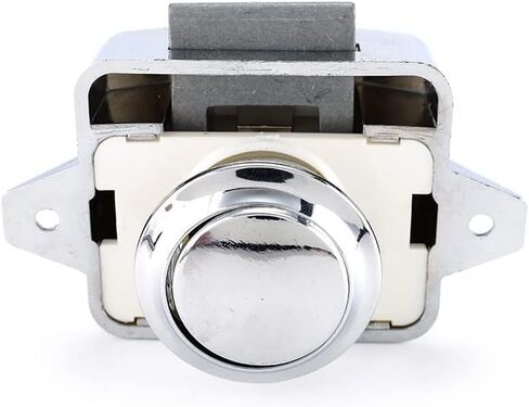 26mm Camper Car Push Lock Diameter RV Caravan Boat Motor Home Cabinet Drain Arching Locks for Furniture 1pcs (Color: Chrome) in Saudi Arabia