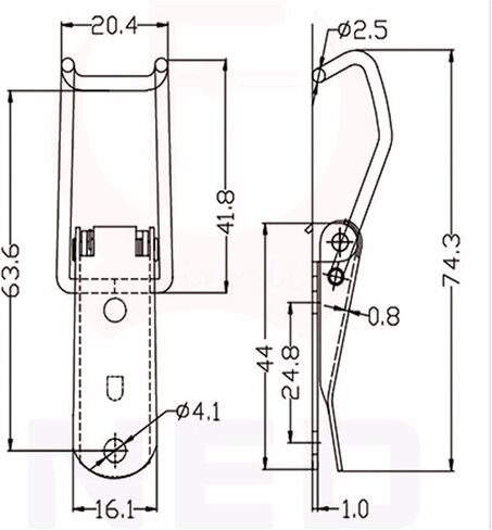 4PCS J115B Mild Steel Cabinet Boxes Hasp Lock 74 * 20 Spring Loaded Latch Catch Toggle Locks for Sliding Door Window Hardware in Saudi Arabia
