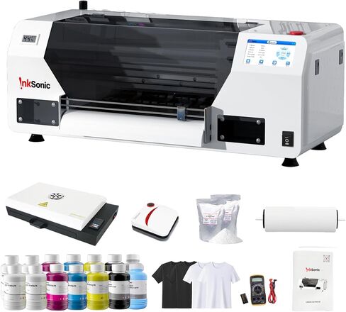 طابعة inksonic XP600 DTF مع شاكر ومسحوق المجفف ، حزمة طابعة A3 DTF ، آلة نقل DTF لطباعة القمصان ، الصيانة التلقائية ، تداول الحبر الأبيض ، قاطع الفيلم ، الصحافة الحرارية ، U13 in Kuwait