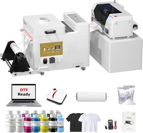 طابعة inksonic XP600 DTF مع شاكر ومسحوق المجفف ، حزمة طابعة A3 DTF ، آلة نقل DTF لطباعة القمصان ، الصيانة التلقائية ، تداول الحبر الأبيض ، قاطع الفيلم ، الصحافة الحرارية ، U13 in Kuwait