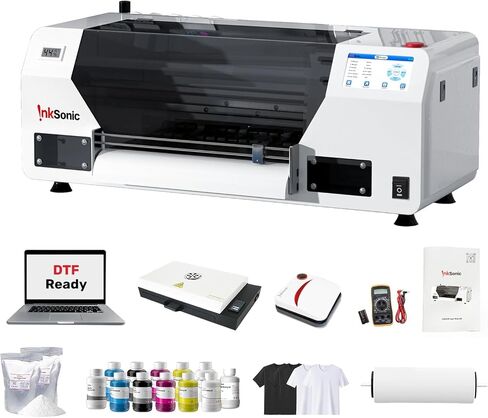 طابعة inksonic XP600 DTF مع شاكر ومسحوق المجفف ، حزمة طابعة A3 DTF ، آلة نقل DTF لطباعة القمصان ، الصيانة التلقائية ، تداول الحبر الأبيض ، قاطع الفيلم ، الصحافة الحرارية ، U13 in Kuwait