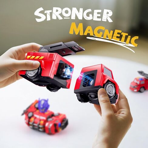 5 في 1 Magnetic Transform Fire Robot Toys Gifts for 3 4 5 5 Boy Boys Kids ، Easy DIY Assembly ، Magnetic Transfor Trucks Tarts for Boys ، Ideals 3 4 5 6 6 year Boy Birthday Gift in Kuwait