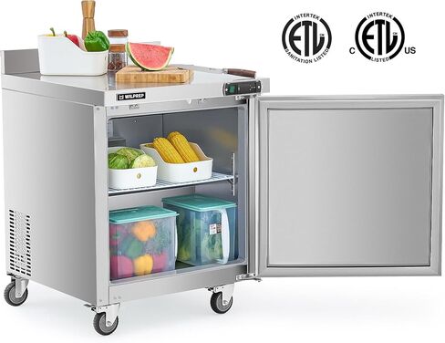 WILPREP 28 "W تجارية ثلاجة العمل ثلاجة خفية 1 باب من الفولاذ المقاوم للصدأ مضاد الثلاجة مروحة التبريد 6.3 قدم. in Kuwait