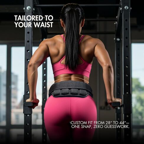 Women's Dip Belt: Hip-Hugging Comfort for 28"-44" Waists, 2 Straps (20" & 27") - Your Secret Weapon for Weighted Pull-Ups, Squats, and Dips. in Saudi Arabia