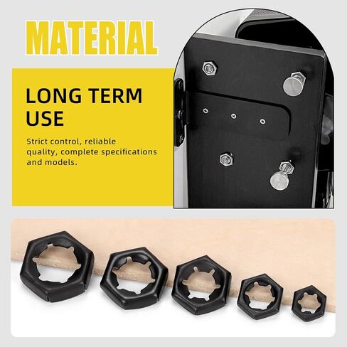 105Pcs M6 M8 M10 M12 M14 Push On Lock Nuts, Internal Tooth Lock Washers Pushnuts Hex Locknuts (Black) in Saudi Arabia