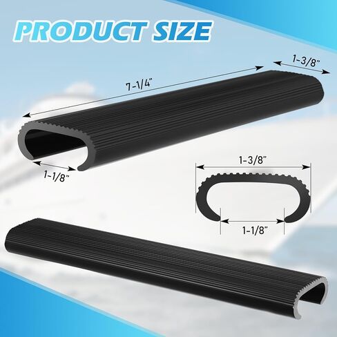 nuanchu 4 pcs snap في مقاطع سلم داخلية ، 7-1/4 "× 1-3/8" مع فتحة الفم 1-1/8 "، خطوات الصعود البحرية غير المنزلق PVC مقاوم للأشعة فوق البنفسجية سلم القوارب دائمة in Saudi Arabia