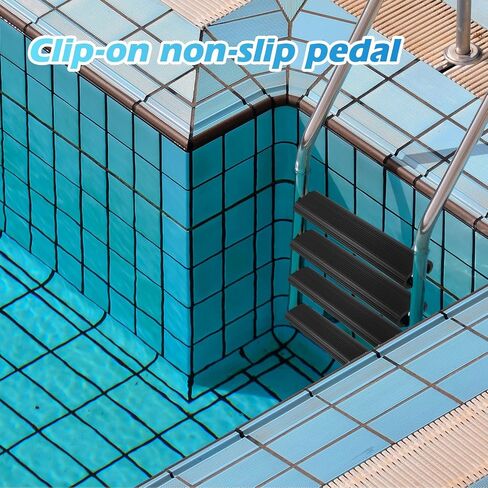 nuanchu 4 pcs snap في مقاطع سلم داخلية ، 7-1/4 "× 1-3/8" مع فتحة الفم 1-1/8 "، خطوات الصعود البحرية غير المنزلق PVC مقاوم للأشعة فوق البنفسجية سلم القوارب دائمة in Saudi Arabia