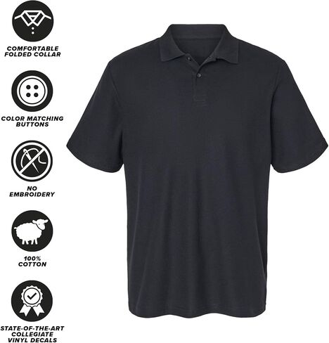Georgia College Official NCAA Men's 100% Cotton Knit Polo Short Sleeve Shirt, Primary Logo Collection in Saudi Arabia