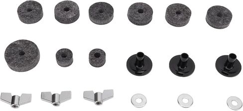 Acouto Kit Replacement Parts Set Nonslip Felt Pads, Wing Nuts, Stand Sleeves & Cymbal Washers - Enhance Your Performance with Standard Size Accessories Black (Black) in Saudi Arabia