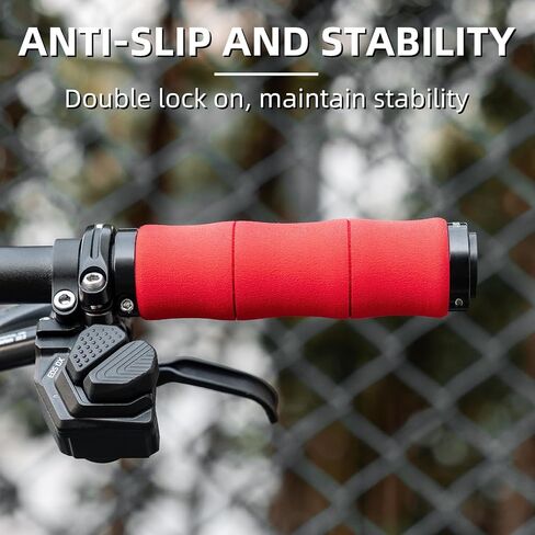 Rockbros Mountain Bike Handlebar Grips امتصاص الصدمة مريح رغوة ناعمة غير قابلة للانزلاق مزدوجة على قبضة الدراجات ل BMX MTB الدراجة البخارية E. in Kuwait