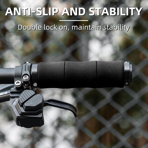 Rockbros Mountain Bike Handlebar Grips امتصاص الصدمة مريح رغوة ناعمة غير قابلة للانزلاق مزدوجة على قبضة الدراجات ل BMX MTB الدراجة البخارية E. in Kuwait