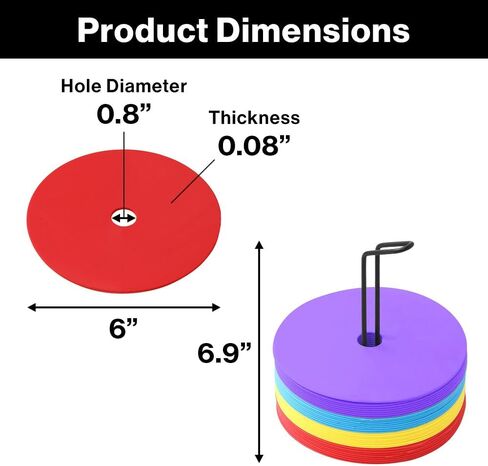 Flat Cones, 48 Pcs 6 Inch Spot Markers, Soccer Cones, Field Court Markers, Sit Spots, Flat Discs, Soccer Training Equipment, Agility Practice, Football in Kuwait