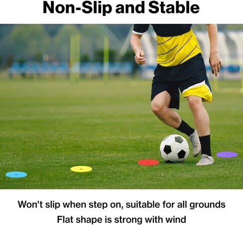 Flat Cones, 48 Pcs 6 Inch Spot Markers, Soccer Cones, Field Court Markers, Sit Spots, Flat Discs, Soccer Training Equipment, Agility Practice, Football in Kuwait