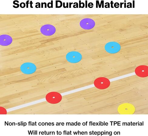Flat Cones, 48 Pcs 6 Inch Spot Markers, Soccer Cones, Field Court Markers, Sit Spots, Flat Discs, Soccer Training Equipment, Agility Practice, Football in Kuwait