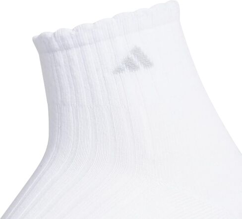adidas Sport Fashion 3-Pack Quarter Ruffle Ankle Sock for Women Low Cut in Saudi Arabia