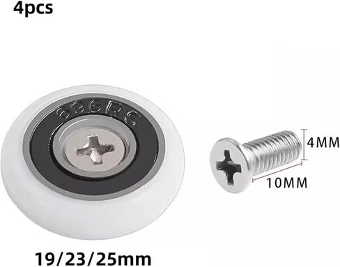 4Pcs Shower Door Rollers Pulley Bathroom Sliding Glass Door Wheels Sliding Door Wheel Rollers 19/23/25mm Bathroom Accessories(4pcs-23mm) in Saudi Arabia