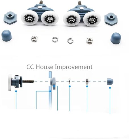 Twin Shower Door Rollers/Runners Wheels Shower Room Pulley(4pcs,27mm) in Saudi Arabia