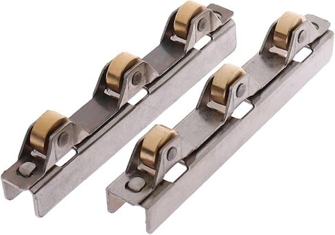 1pc 8/10mm زجاجية منزلق الأسطوانة المشبك بكرات بكرة عجلة من الفولاذ المقاوم للصدأ لحمام باب الحمام خزانة النبيذ (10 مم) in Kuwait