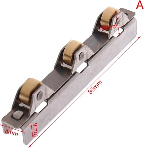 1pc 8/10mm زجاجية منزلق الأسطوانة المشبك بكرات بكرة عجلة من الفولاذ المقاوم للصدأ لحمام باب الحمام خزانة النبيذ (10 مم) in Kuwait