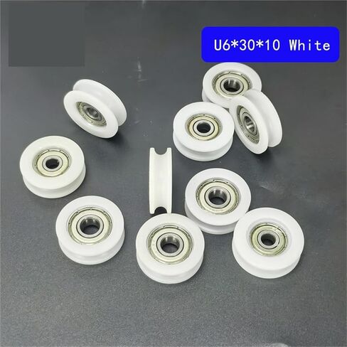 6 * 30 * 10 Door or Window Nylon Packages Bearing 626ZZ Inner 6mm, Roller Diameter 30mm,Thickness 10mm,u Groove Sliding Door Rollers(U8X30X10 Black) in Saudi Arabia
