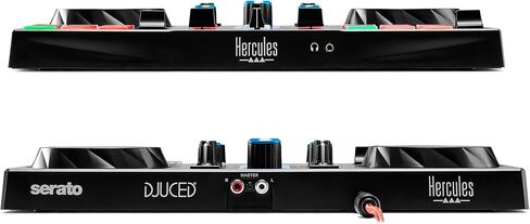 Hercules DJControl Inpulse 200 MK2 & Stream Starter Kit DJ Bundle, Includes Stream 100 and HUD-600 USB Microphone + 3 Months Voicemod Pro, (OBS, Streamlabs), Compatible with PC Only in Saudi Arabia