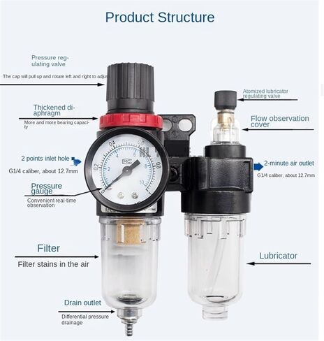 Gas Processor Series AFC2000 Oil-Water Filter Separator Pressure Regulating Valve(with 8 mm Connector) in Kuwait