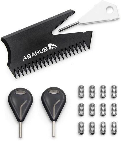 Abahub Surfboard Fin Key Key Kit لعقود الآجلة/زعانف FCS مع مشط شمع الأمواج و 2 مفاتيح ومسامير إضافية in Kuwait