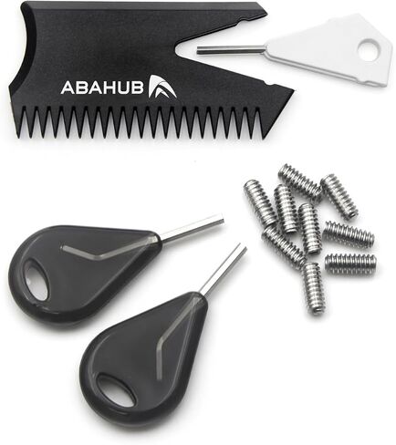 Abahub Surfboard Fin Key Key Kit لعقود الآجلة/زعانف FCS مع مشط شمع الأمواج و 2 مفاتيح ومسامير إضافية in Saudi Arabia