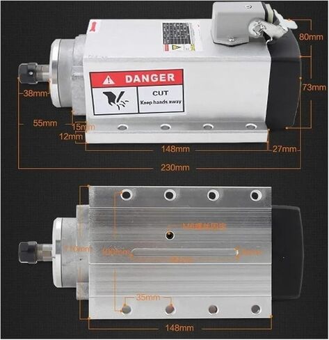 380V 1.5KW ER11 24000RPM spindle motor air-cooled 4-piece ceramic bearings high precision in Saudi Arabia