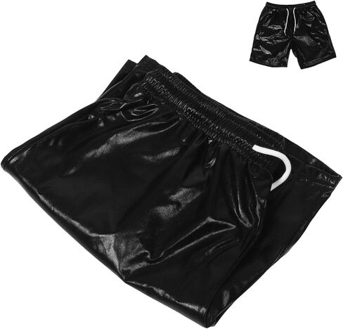 Safigle Men Disco Costume Shorts Shiny Shyps for Rave Plasse Prevable Polyester Dance Pants English Performan in Saudi Arabia